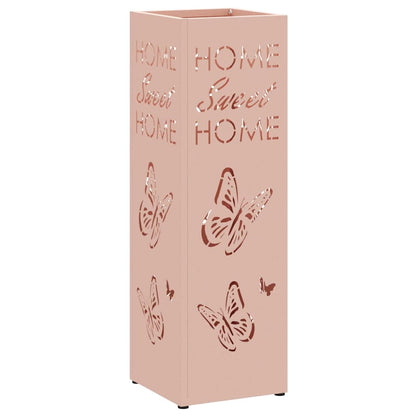vidaXL Umbrella Stand with Storage Pink 15.5 x 15.5 x 49 cm Metal