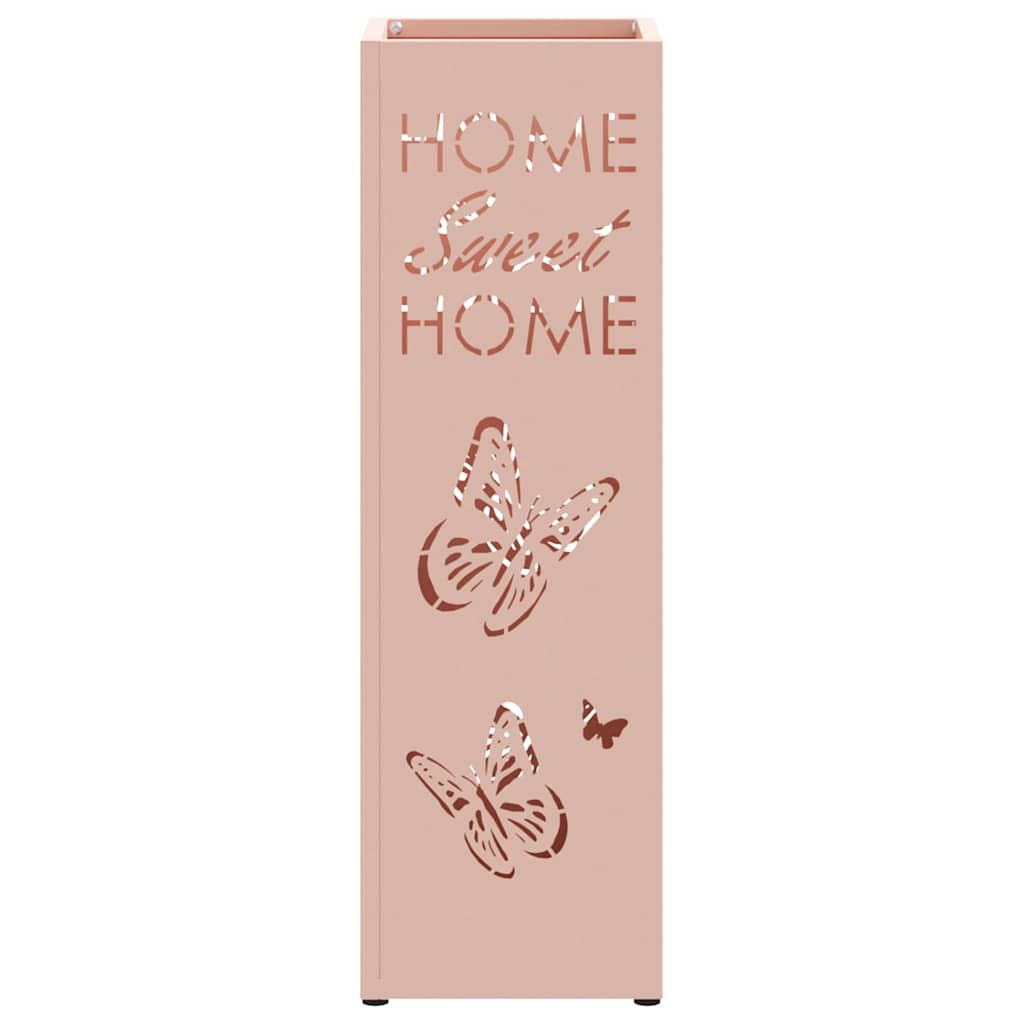 vidaXL Umbrella Stand with Storage Pink 15.5 x 15.5 x 49 cm Metal