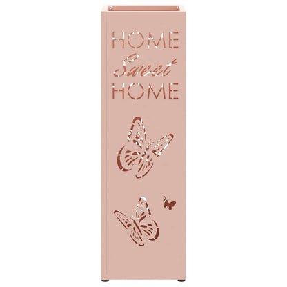 vidaXL Umbrella Stand with Storage Pink 15.5 x 15.5 x 49 cm Metal