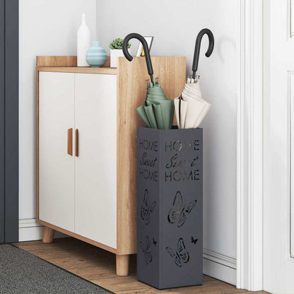 vidaXL Rain Umbrella Stand Anthracite 15.5 x 15.5 x 49 cm Steel