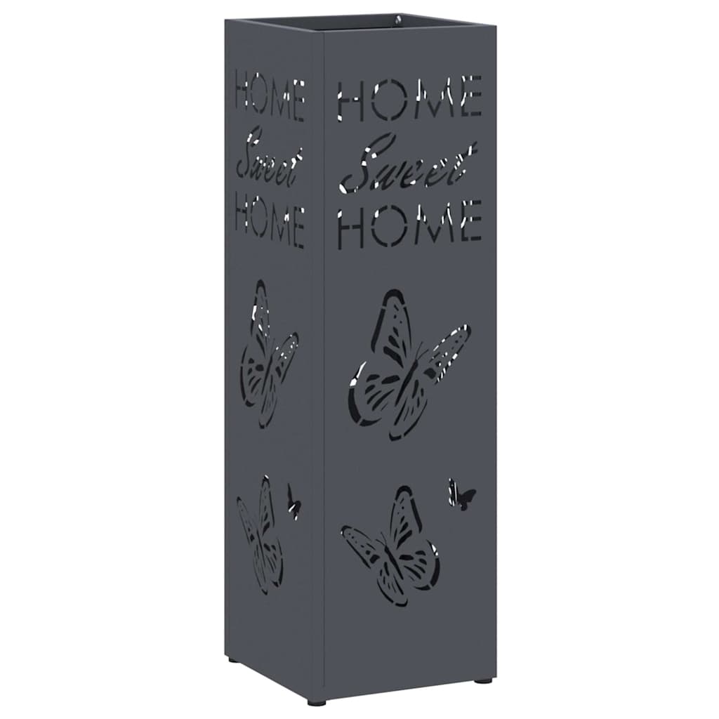 vidaXL Rain Umbrella Stand Anthracite 15.5 x 15.5 x 49 cm Steel