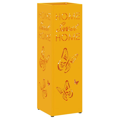 vidaXL Rain Umbrella Stand Mustard 15.5 x 15.5 x 49 cm Steel