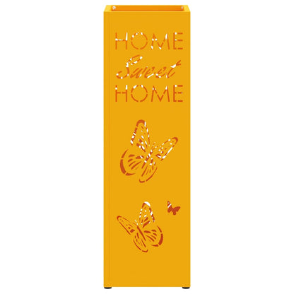 vidaXL Rain Umbrella Stand Mustard 15.5 x 15.5 x 49 cm Steel