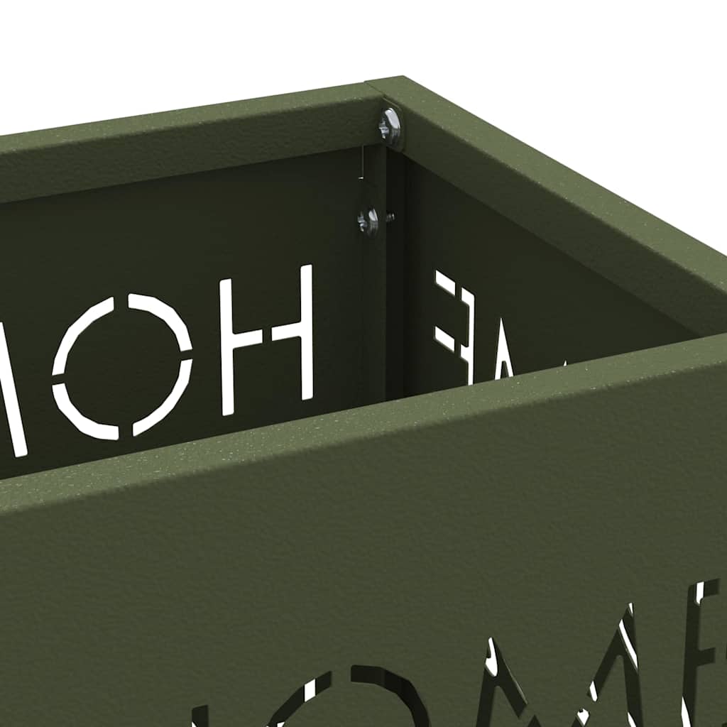 vidaXL Rain Umbrella Stand Olive 15.5 x 15.5 x 49 cm Steel