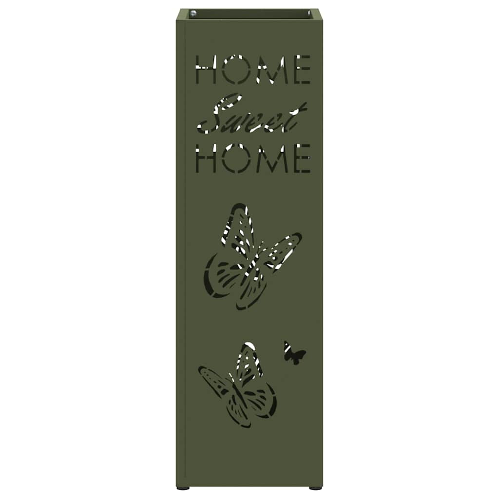 vidaXL Rain Umbrella Stand Olive 15.5 x 15.5 x 49 cm Steel
