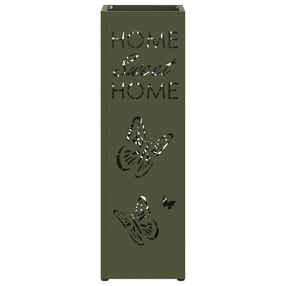 vidaXL Rain Umbrella Stand Olive 15.5 x 15.5 x 49 cm Steel