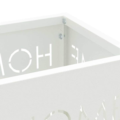 vidaXL Rain Umbrella Stand White 15.5 x 15.5 x 49 cm Steel