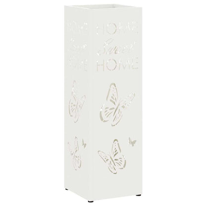 vidaXL Rain Umbrella Stand White 15.5 x 15.5 x 49 cm Steel