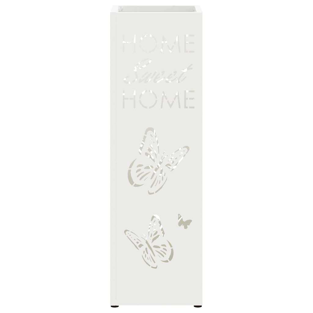vidaXL Rain Umbrella Stand White 15.5 x 15.5 x 49 cm Steel