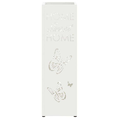 vidaXL Rain Umbrella Stand White 15.5 x 15.5 x 49 cm Steel