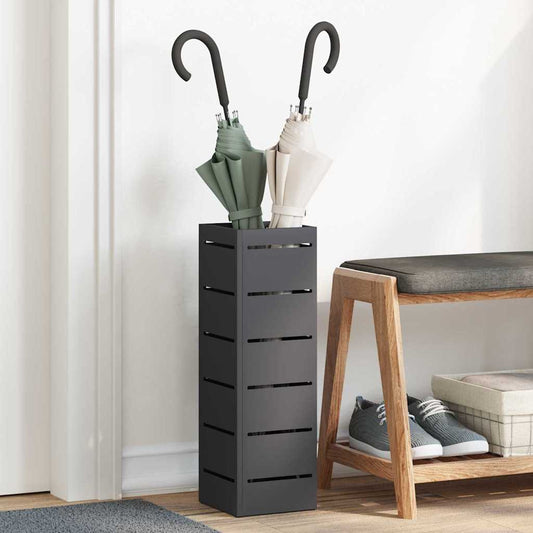 vidaXL Rain Umbrella Stand Black 15.5 x 15.5 x 49 cm Steel