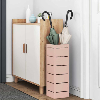 vidaXL Umbrella Stand with Storage Pink 15.5 x 15.5 x 49 cm Metal