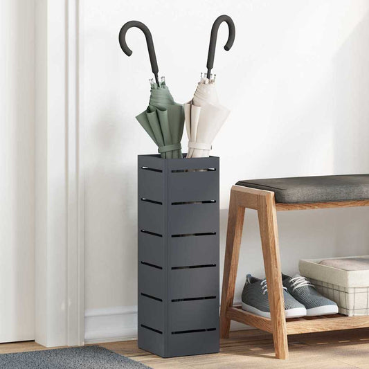 vidaXL Rain Umbrella Stand Anthracite 15.5 x 15.5 x 49 cm Steel