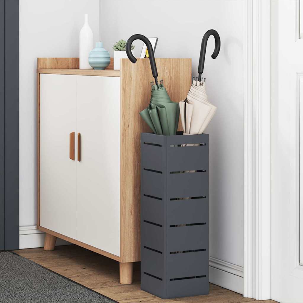 vidaXL Rain Umbrella Stand Anthracite 15.5 x 15.5 x 49 cm Steel