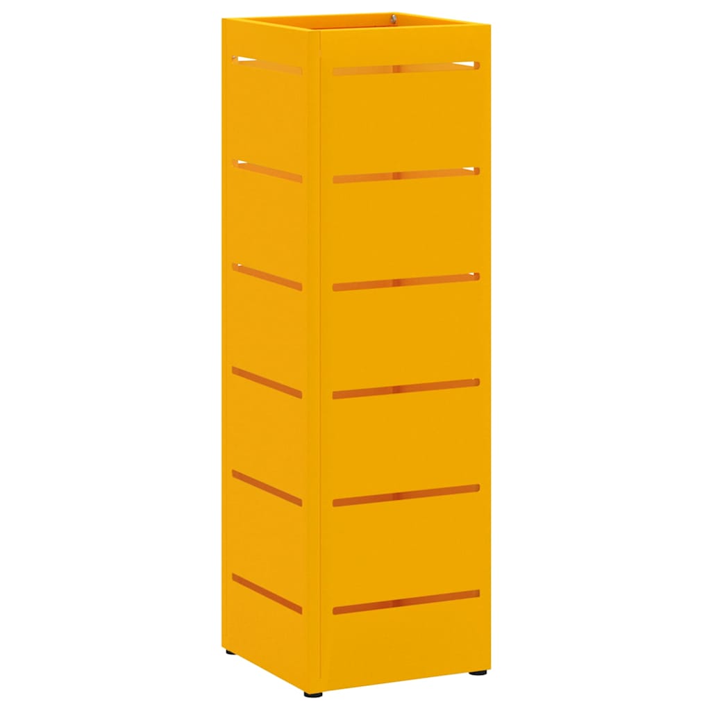 vidaXL Rain Umbrella Stand Mustard 15.5 x 15.5 x 49 cm Steel