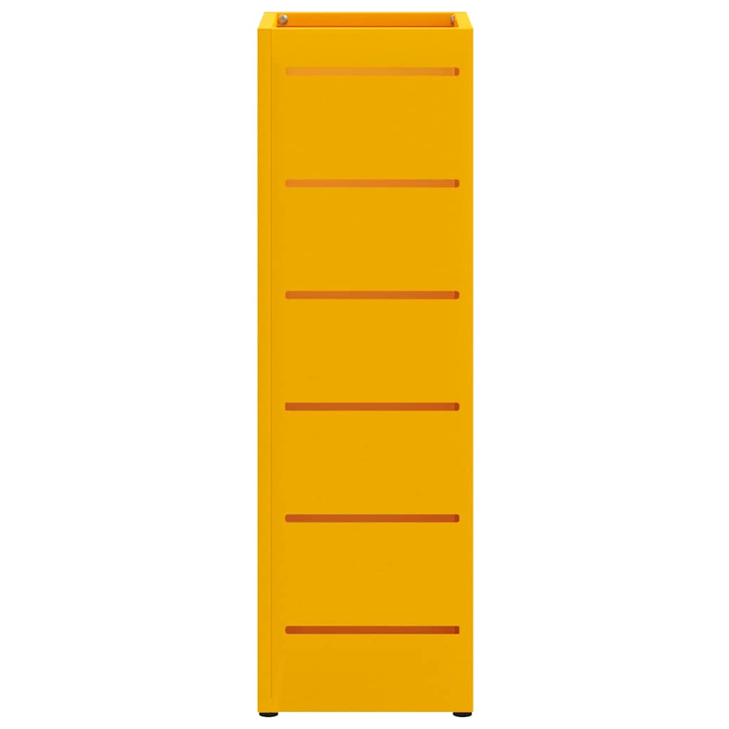 vidaXL Rain Umbrella Stand Mustard 15.5 x 15.5 x 49 cm Steel