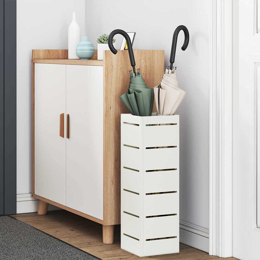 vidaXL Rain Umbrella Stand White 15.5 x 15.5 x 49 cm Steel