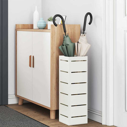 vidaXL Rain Umbrella Stand White 15.5 x 15.5 x 49 cm Steel