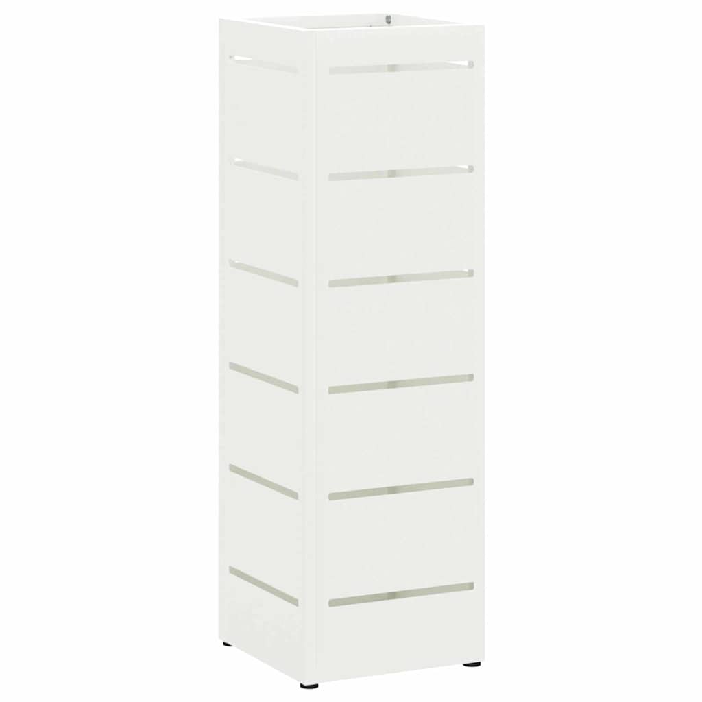 vidaXL Rain Umbrella Stand White 15.5 x 15.5 x 49 cm Steel