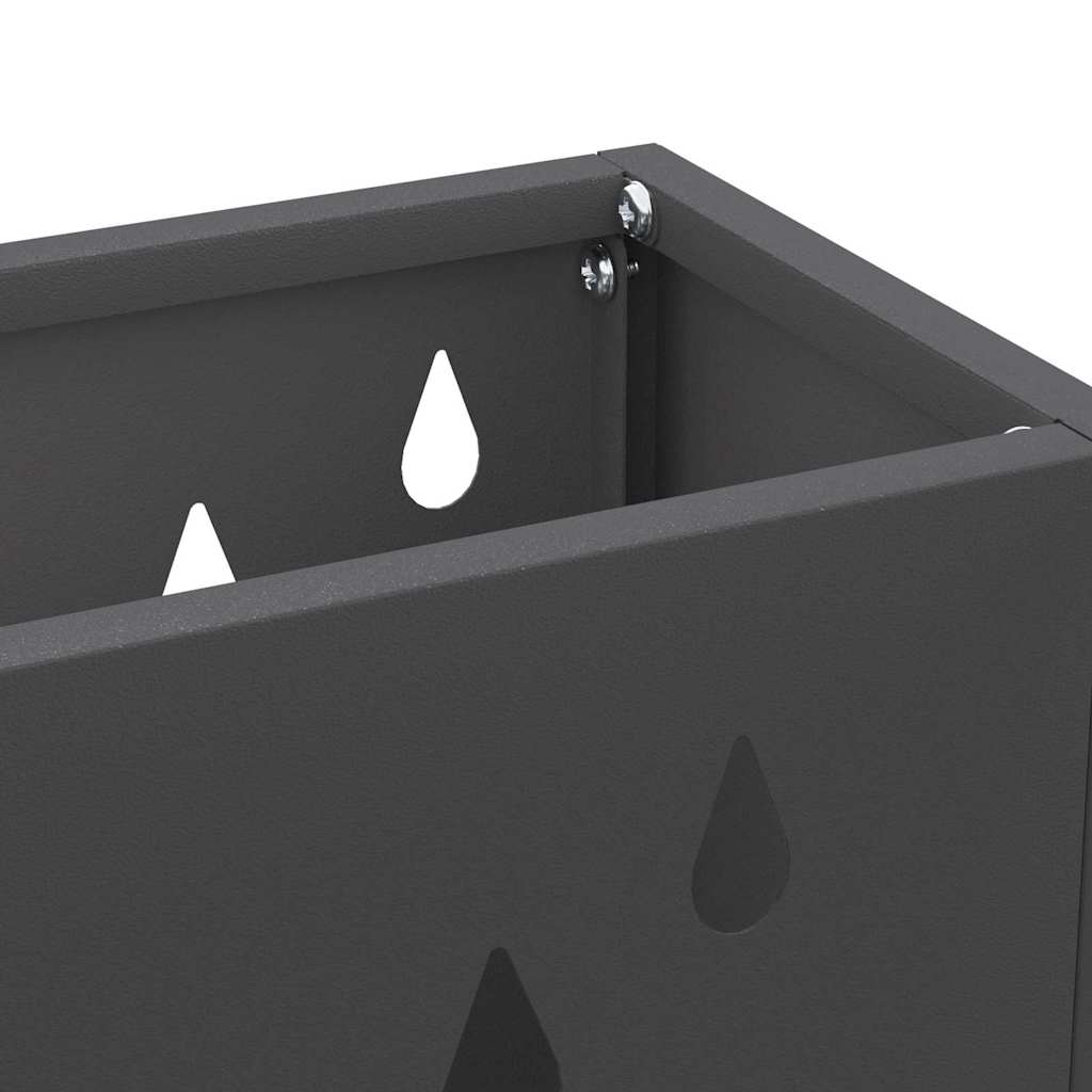 vidaXL Rain Umbrella Stand Black 28 x 12 x 41 cm Steel