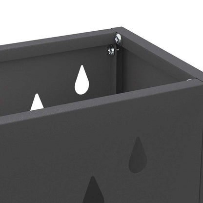 vidaXL Rain Umbrella Stand Black 28 x 12 x 41 cm Steel