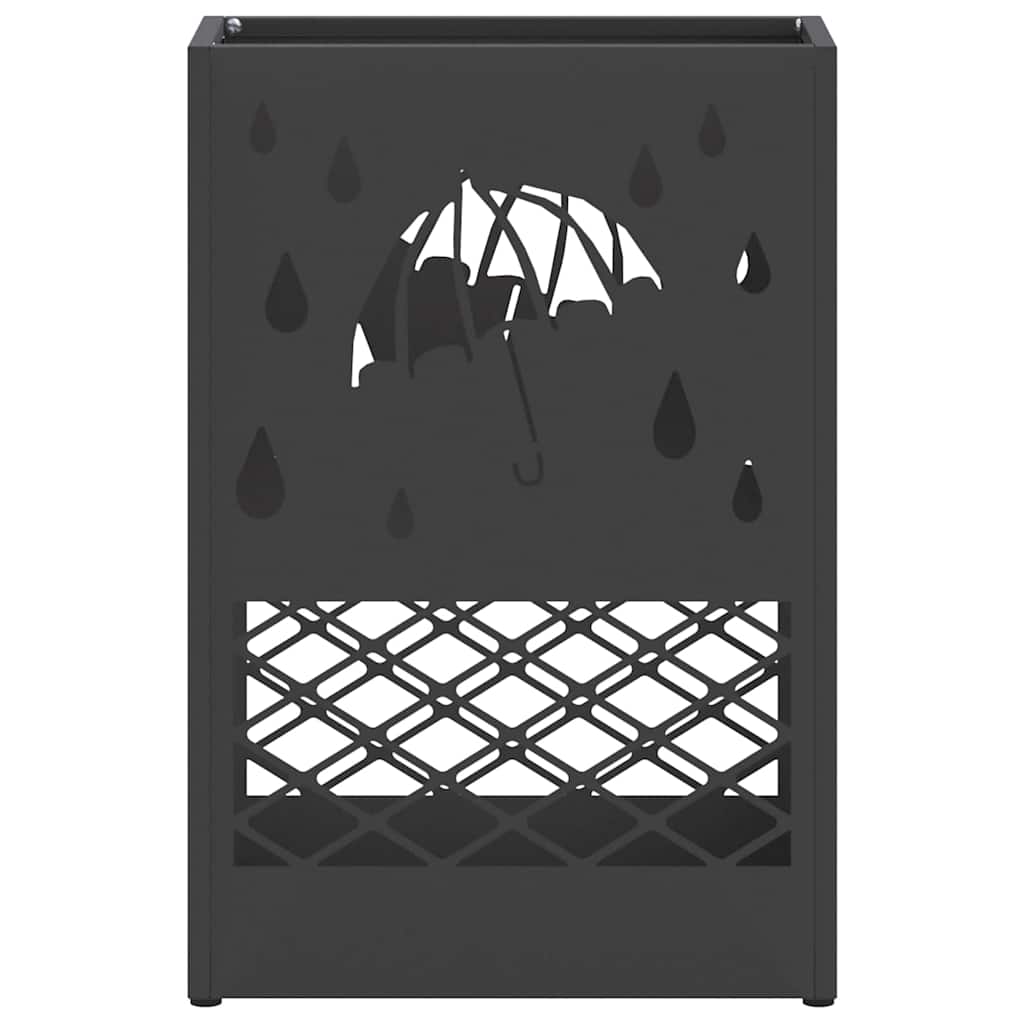 vidaXL Rain Umbrella Stand Black 28 x 12 x 41 cm Steel