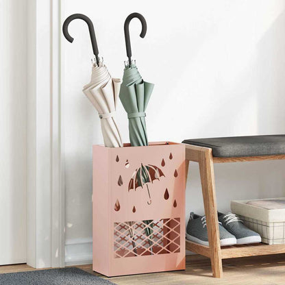 vidaXL Rain Umbrella Stand Pink 28 x 12 x 41 cm Steel