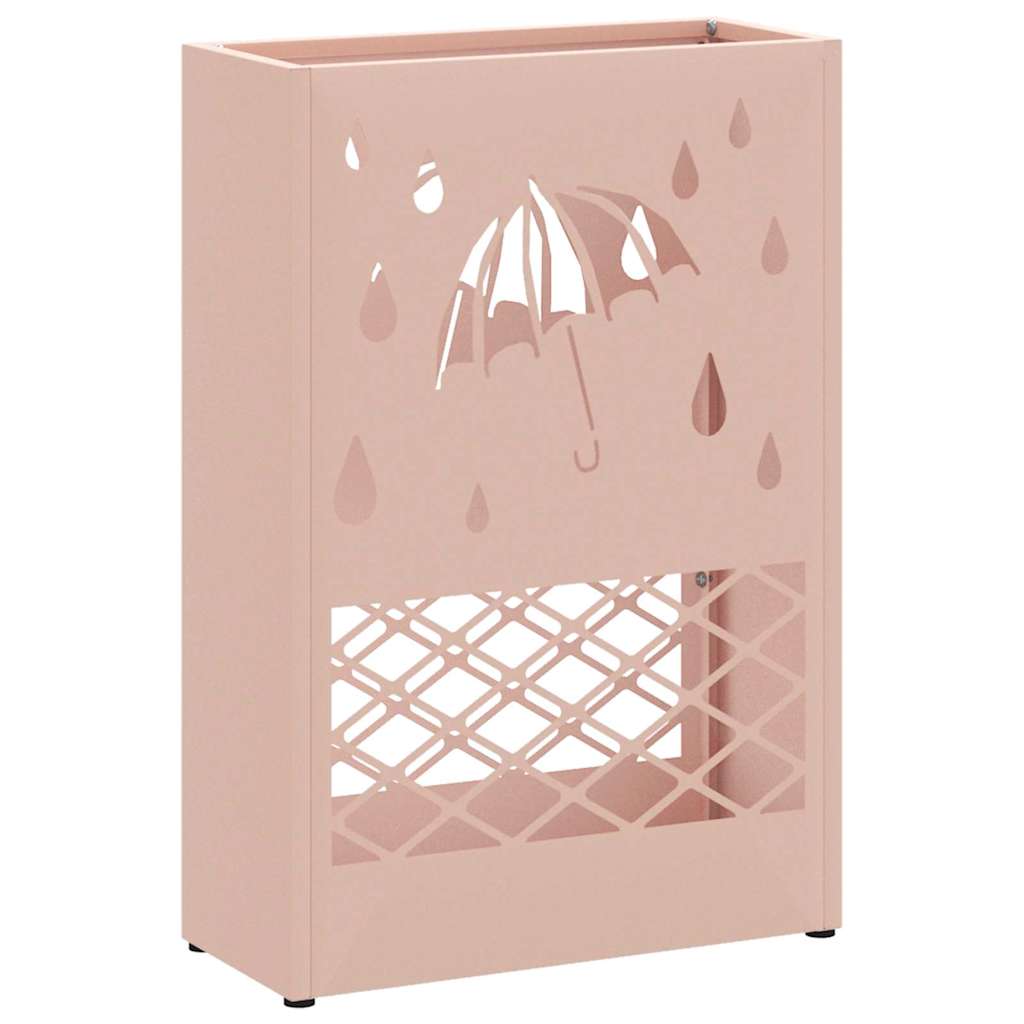 vidaXL Rain Umbrella Stand Pink 28 x 12 x 41 cm Steel