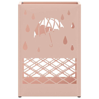 vidaXL Rain Umbrella Stand Pink 28 x 12 x 41 cm Steel