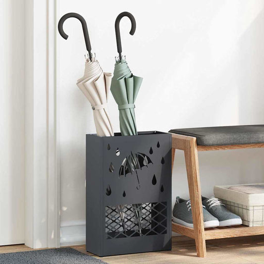vidaXL Rain Umbrella Stand Anthracite 28 x 12 x 41 cm Steel