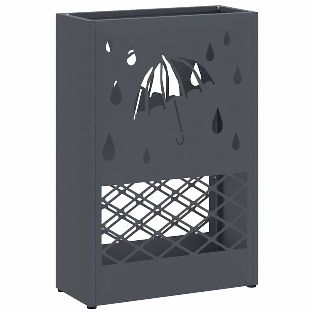 vidaXL Rain Umbrella Stand Anthracite 28 x 12 x 41 cm Steel