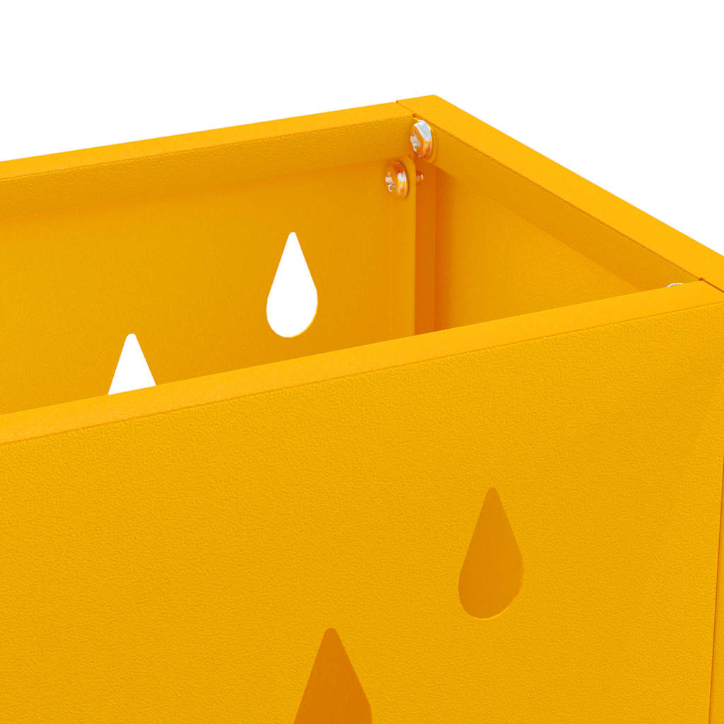 vidaXL Rain Umbrella Stand Mustard Yellow 28 x 12 x 41 cm Steel