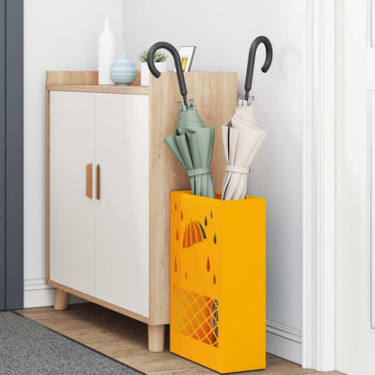 vidaXL Rain Umbrella Stand Mustard Yellow 28 x 12 x 41 cm Steel