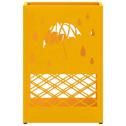 vidaXL Rain Umbrella Stand Mustard Yellow 28 x 12 x 41 cm Steel