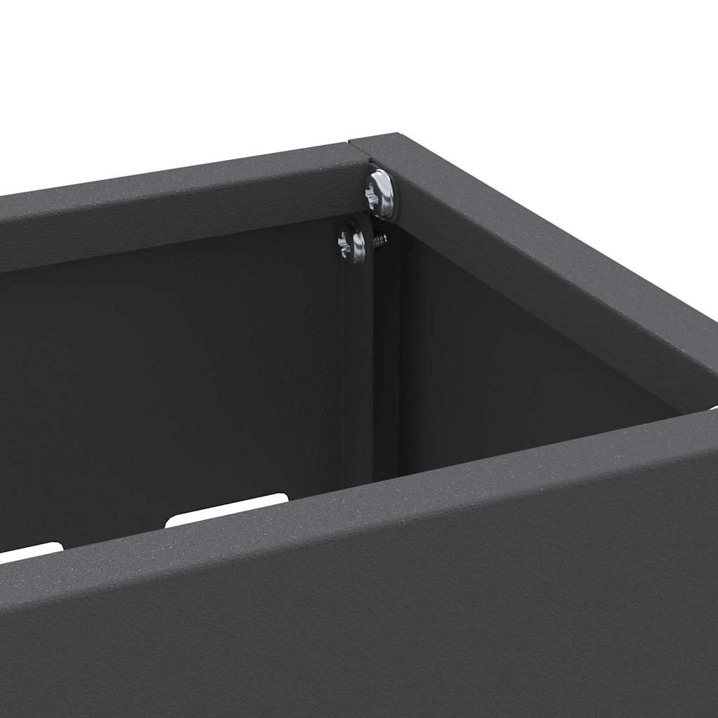 vidaXL Rain Umbrella Stand Black 28 x 12 x 41 cm Steel