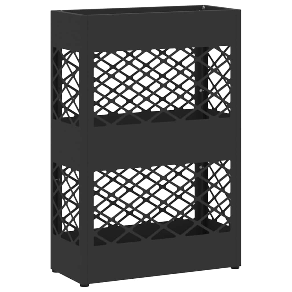 vidaXL Rain Umbrella Stand Black 28 x 12 x 41 cm Steel