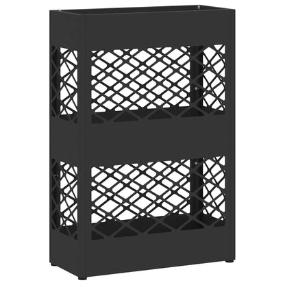 vidaXL Rain Umbrella Stand Black 28 x 12 x 41 cm Steel