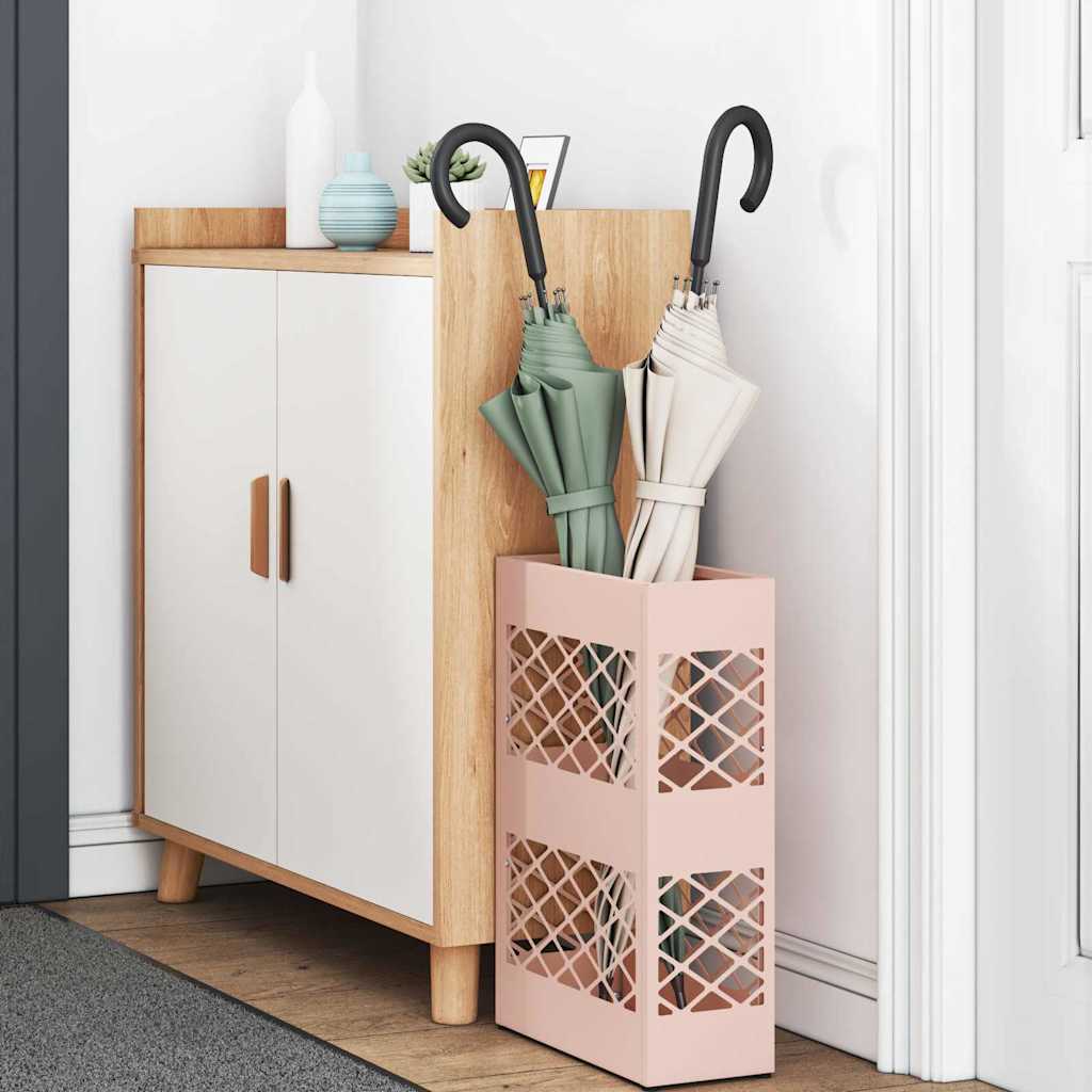 vidaXL Rain Umbrella Stand Pink 28 x 12 x 41 cm Steel