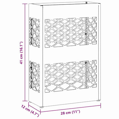 vidaXL Rain Umbrella Stand Pink 28 x 12 x 41 cm Steel