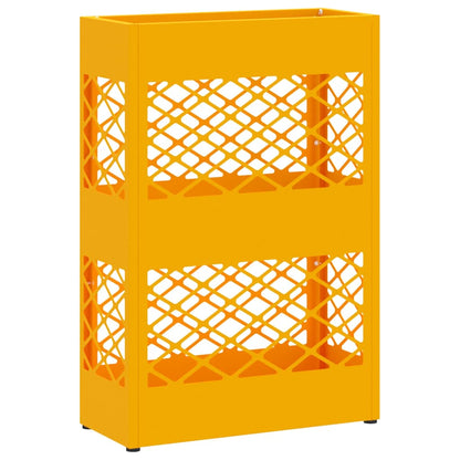 vidaXL Rain Umbrella Stand Mustard Yellow 28 x 12 x 41 cm Steel