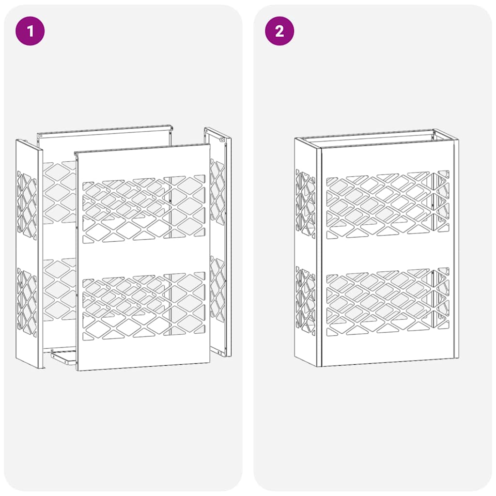 vidaXL Rain Umbrella Stand White 28 x 12 x 41 cm Steel