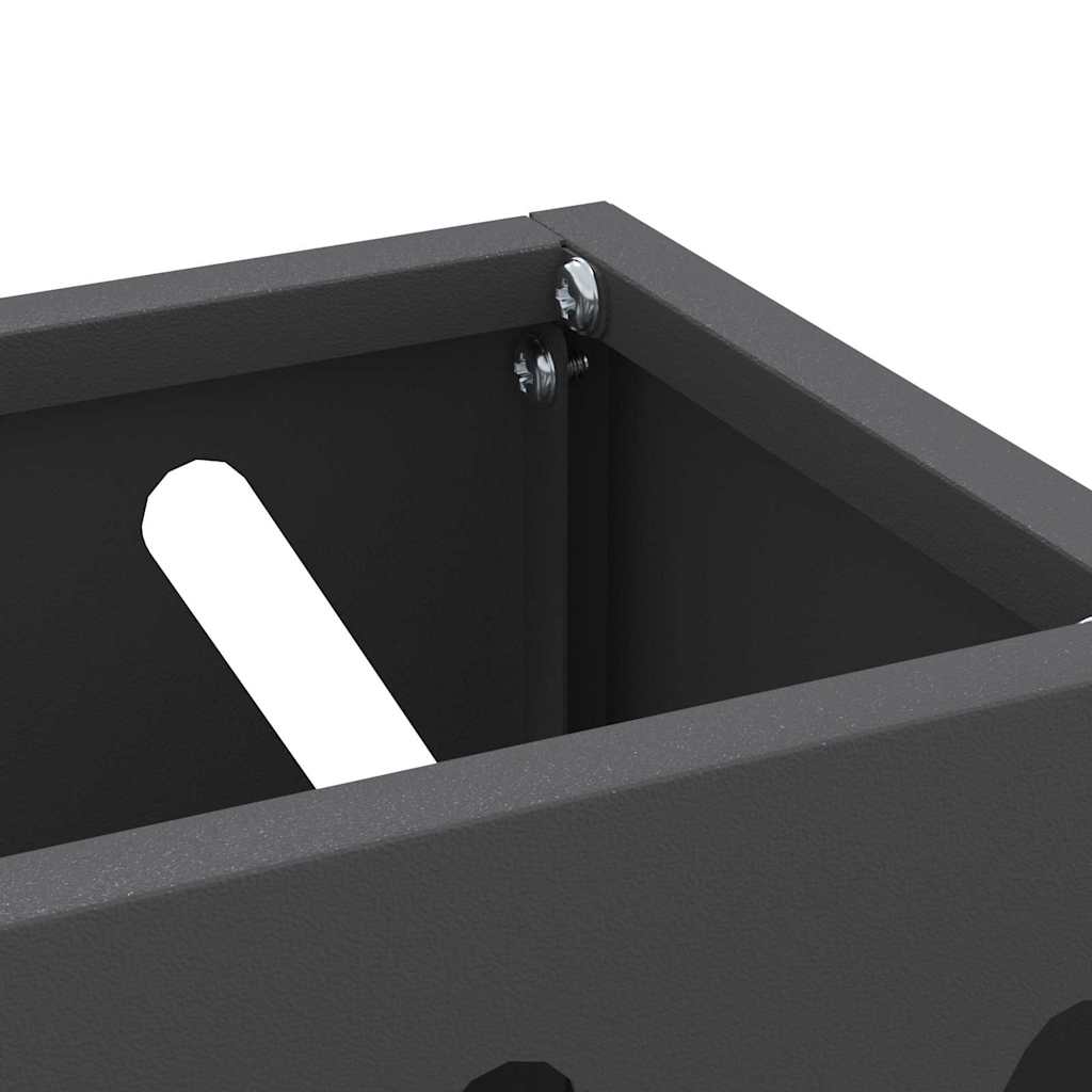 vidaXL Rain Umbrella Stand Black 28 x 12 x 41 cm Steel