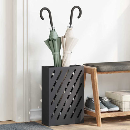 vidaXL Rain Umbrella Stand Black 28 x 12 x 41 cm Steel
