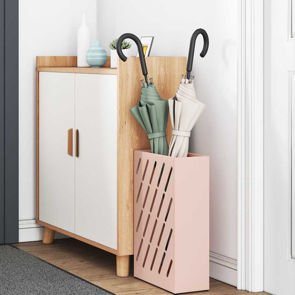 vidaXL Rain Umbrella Stand Pink 28 x 12 x 41 cm Steel