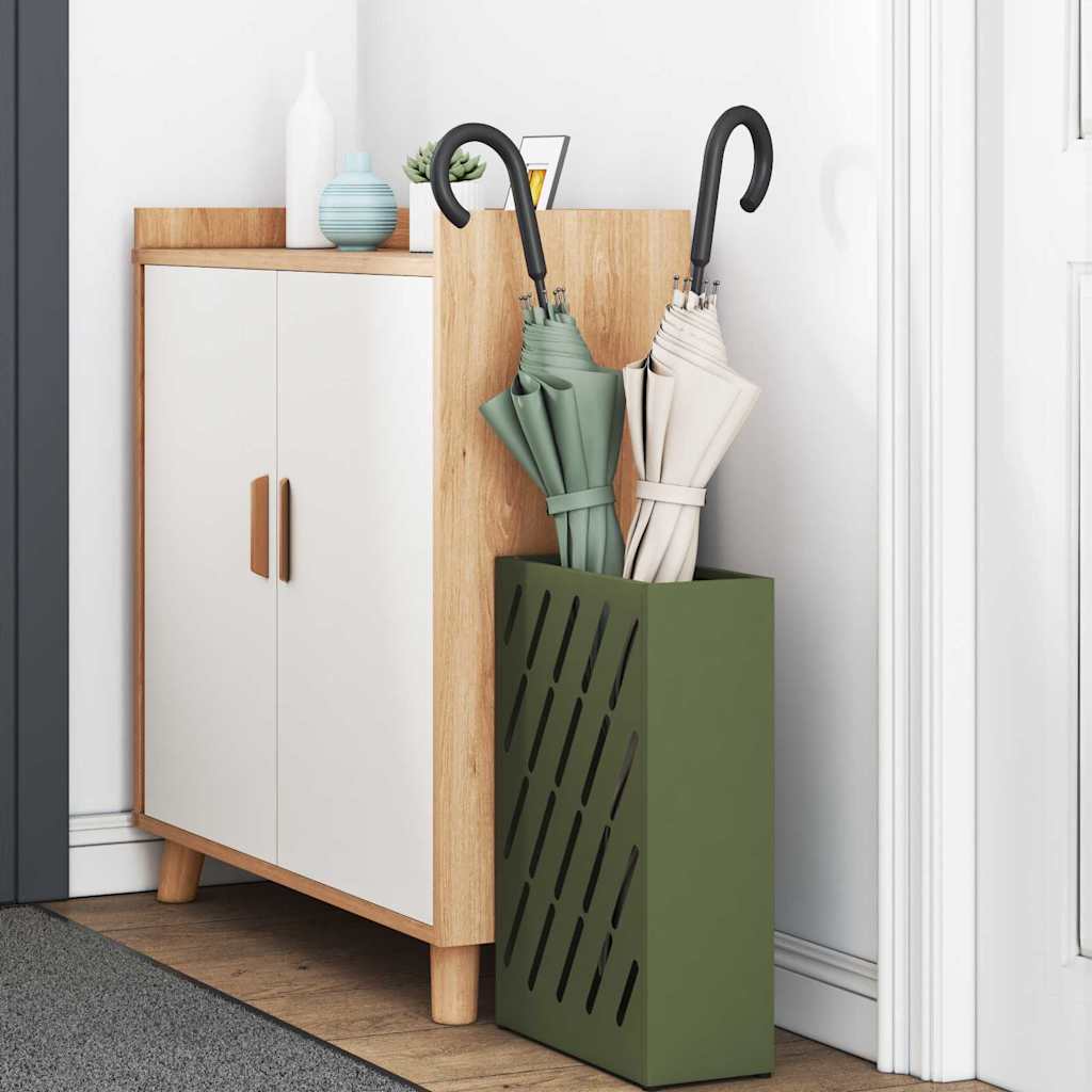 vidaXL Umbrella Stand Olive green 28 x 12 x 41 cm Steel