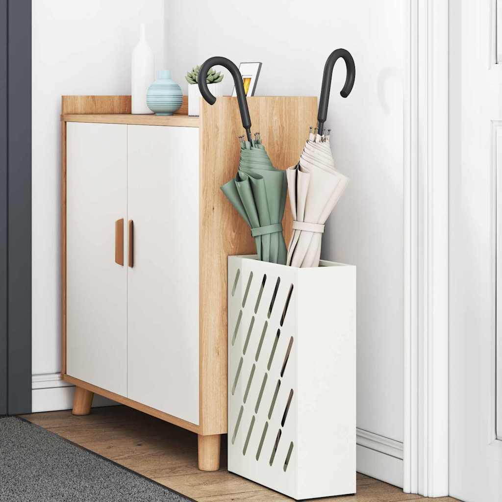 vidaXL Umbrella Stand White 28 x 12 x 41 cm Steel