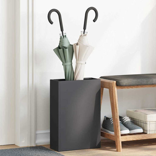 vidaXL Rain Umbrella Stand Black 28 x 12 x 41 cm Steel