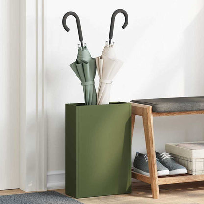 vidaXL Rain Umbrella Stand Olive Green 28 x 12 x 41 cm Steel
