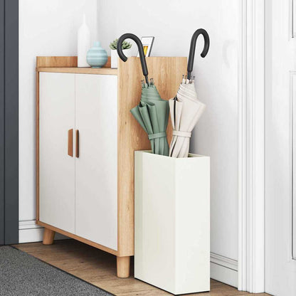 vidaXL Rain Umbrella Stand White 28 x 12 x 41 cm Steel
