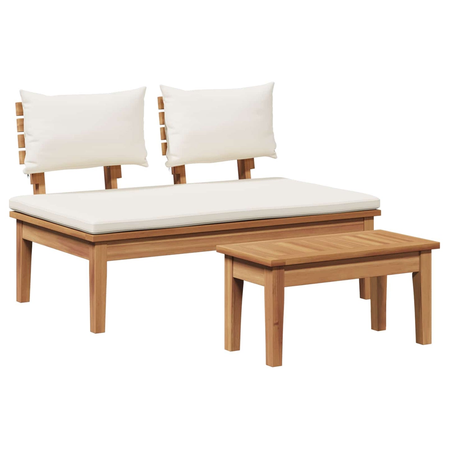 vidaXL Garden Bench and Table Set 2 pcs Cream and Brown